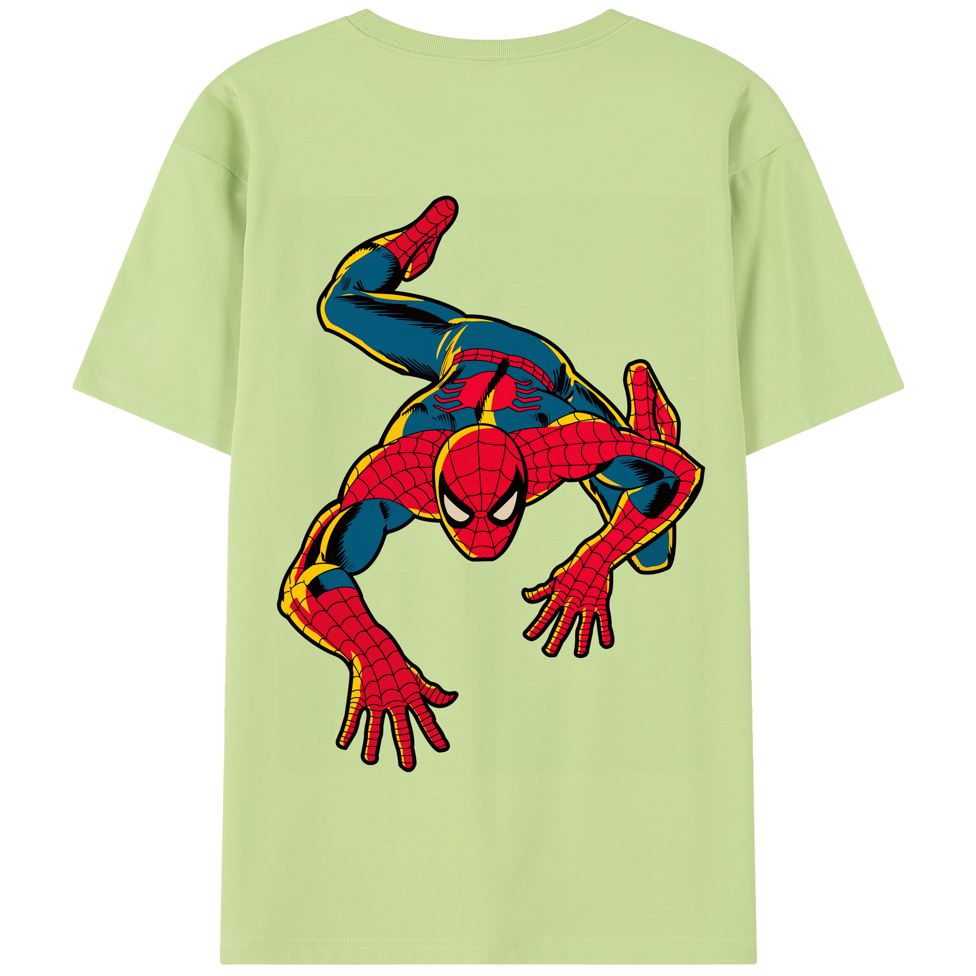 （画像用） Spider Man スパイダーマン 綿100％半袖Tシャツ（背面プリント）